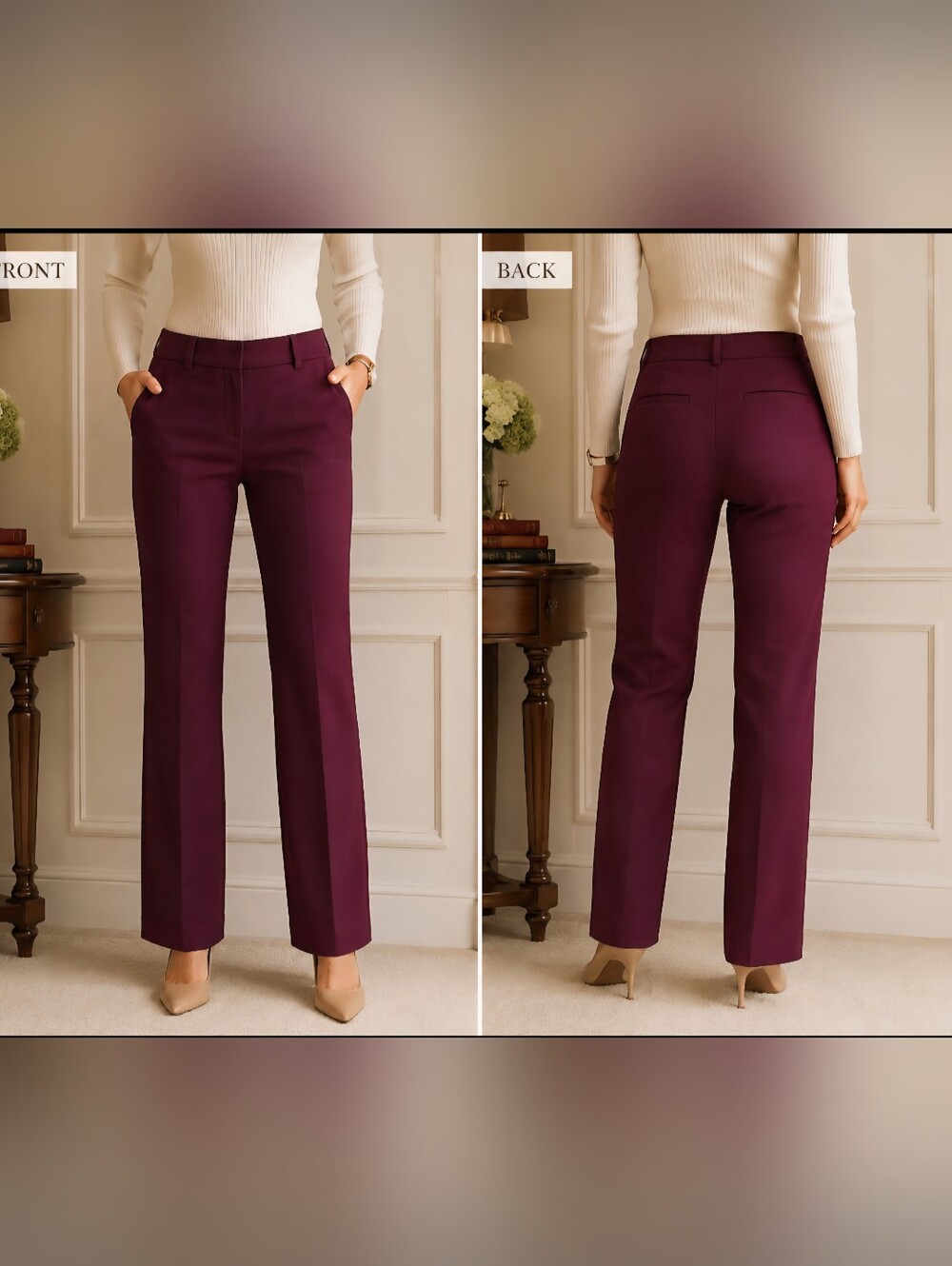 Express Sophisticated Burgundy Dress Pants